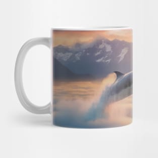 whale diving above the clouds Mug